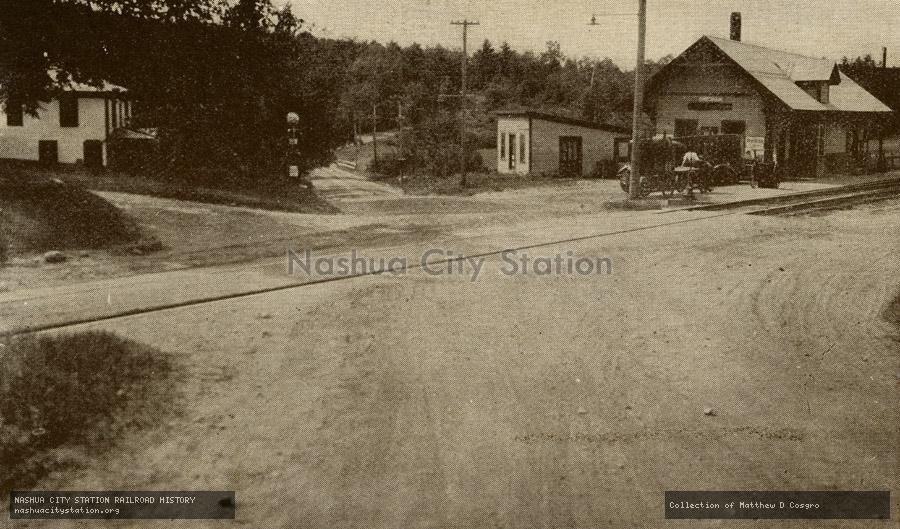 Postcard: Railroad Station and Road Scene, Chesham, New Hampshire